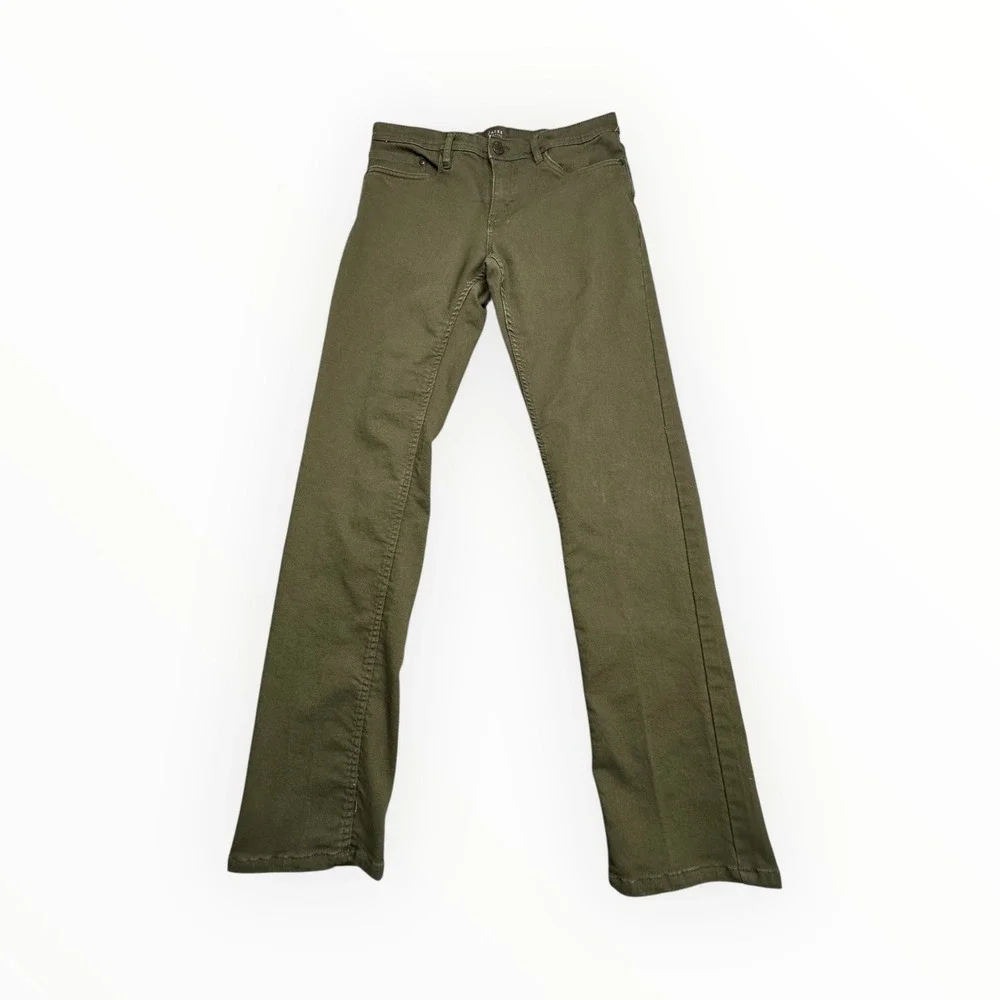 Jachs NY Mens Olive Green Stretch Twill Slim Straight‎ Pants 32x34 1529151